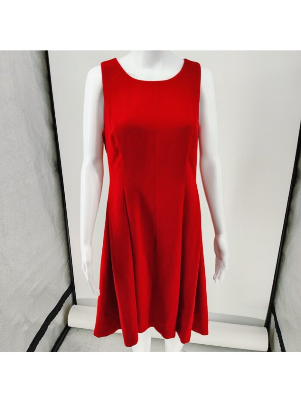 NWT Ann Taylor LOFT Red Pleated Sleeveless Cocktail Party Dress (Size 10) - Picture 5 of 13